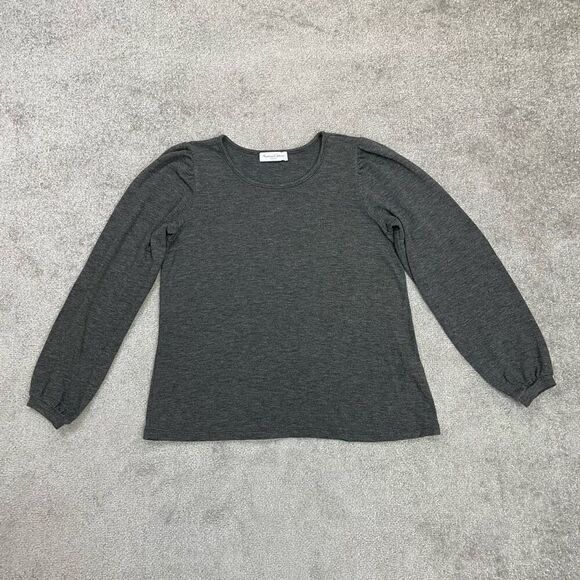 Michael Stars Womens Heather Puffed Long Sleeve Casual Top Gray Small NWOT - Picture 1 of 7